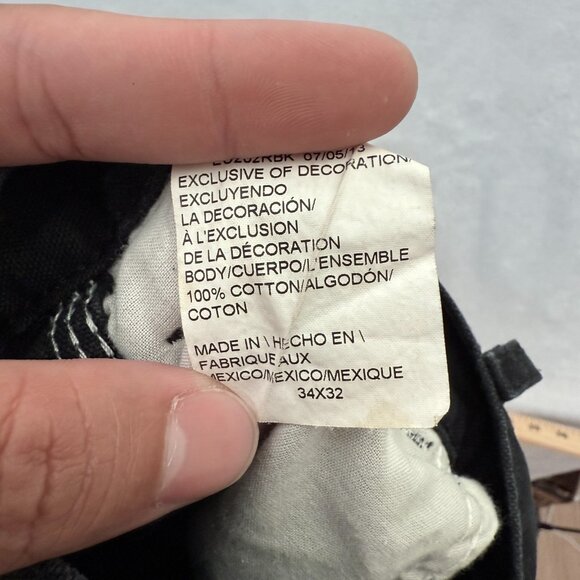 Dickies Pants Men 34x32 Black Canvas Carpenter Workwear Straight Leg - Picture 3 of 10